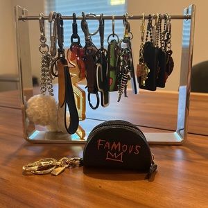 Coach X Jean Michel Basquiat Mini Half Moon Bag Charm Keychain Ring & Dog Clip